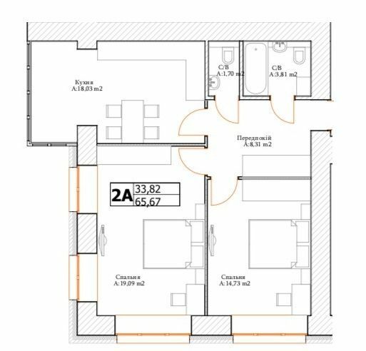 2-комнатная 65.67 м² в ЖК Art Residence от 25 150 грн/м², г. Ирпень