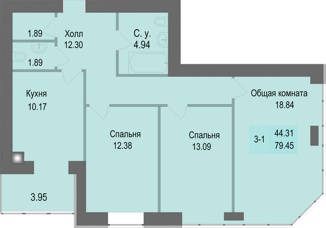 3-комнатная 79.45 м² в ЖК Софиевская сфера от 17 000 грн/м², с. Софиевская Борщаговка