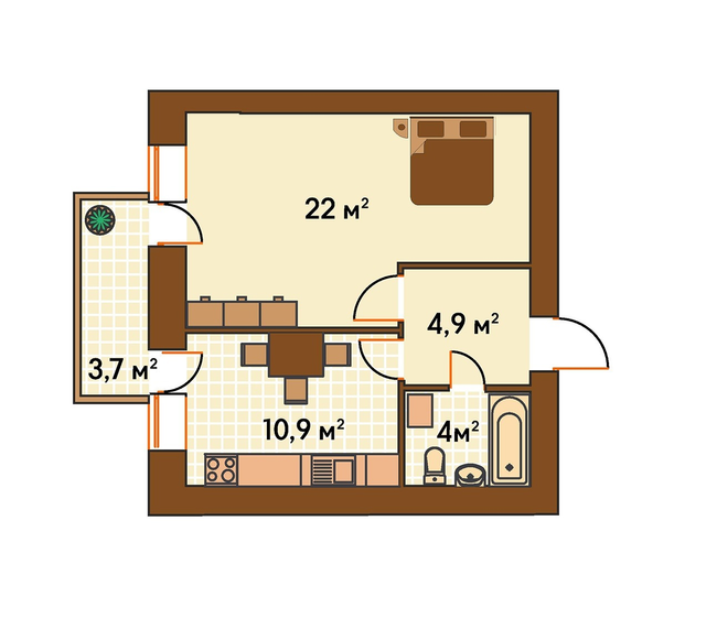 1-кімнатна 45.6 м² в ЖК Київський від 19 650 грн/м², м. Ірпінь