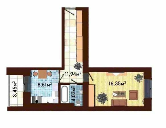 1-кімнатна 44.38 м² в ЖК Київський від 22 050 грн/м², м. Ірпінь