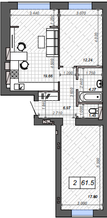 2-кімнатна 61.5 м² в ЖК Нові Метри Park від 24 000 грн/м², м. Ірпінь