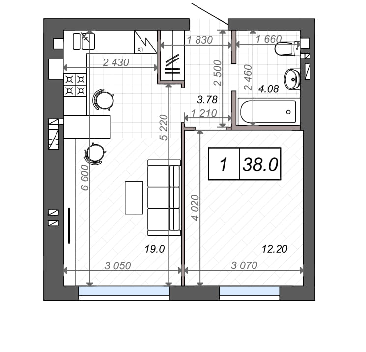 1-комнатная 38 м² в ЖК Новые Метры Club от 22 500 грн/м², г. Ирпень
