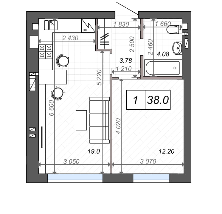 1-кімнатна 38 м² в ЖК Нові Метри Club від 22 500 грн/м², м. Ірпінь