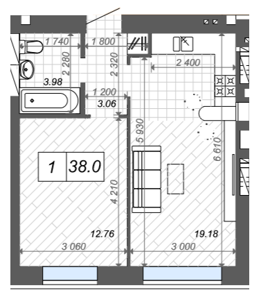 1-комнатная 38 м² в ЖК Новые Метры Center от 22 500 грн/м², г. Ирпень