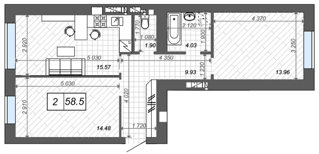 2-кімнатна 58.5 м² в ЖК Нові Метри Center від 25 500 грн/м², м. Ірпінь