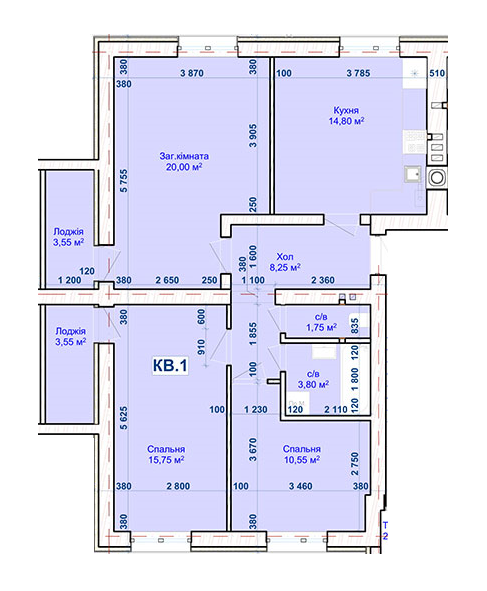 3-кімнатна 82 м² в ЖК Хотів від 15 800 грн/м², с. Хотів