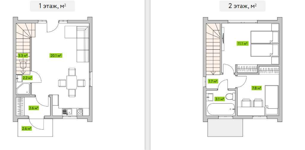 Коттедж 55 м² в КГ Вишневый Хуторок от 21 636 грн/м², с. Петропавловское