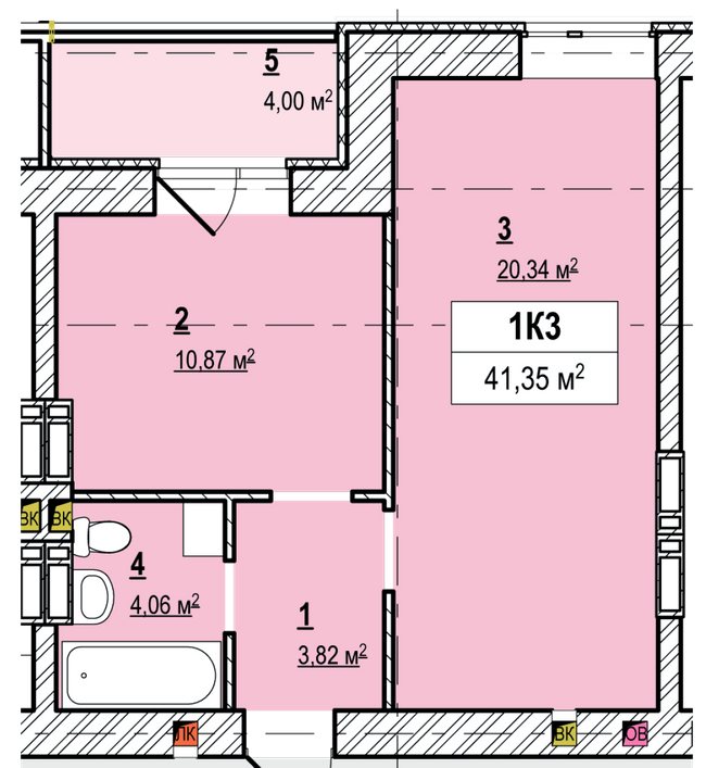 1-кімнатна 41.35 м² в ЖК Вишгород Сіті Парк від 20 000 грн/м², м. Вишгород
