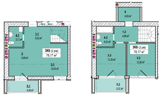 Дворівнева 78.17 м² в ЖК Вишгород Сіті Парк від 16 500 грн/м², м. Вишгород