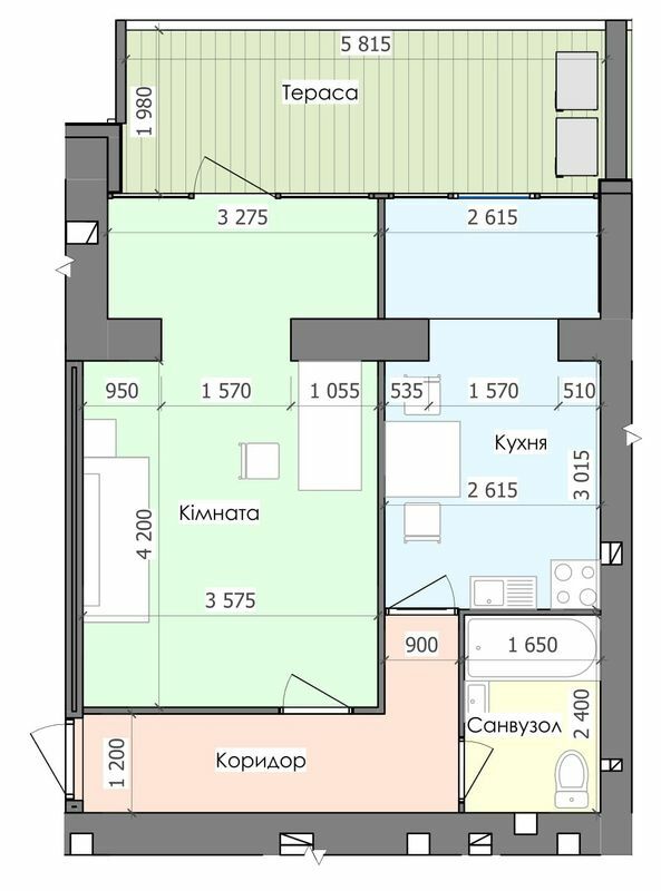 1-кімнатна 46.52 м² в ЖК Greenландія від забудовника, смт Глеваха