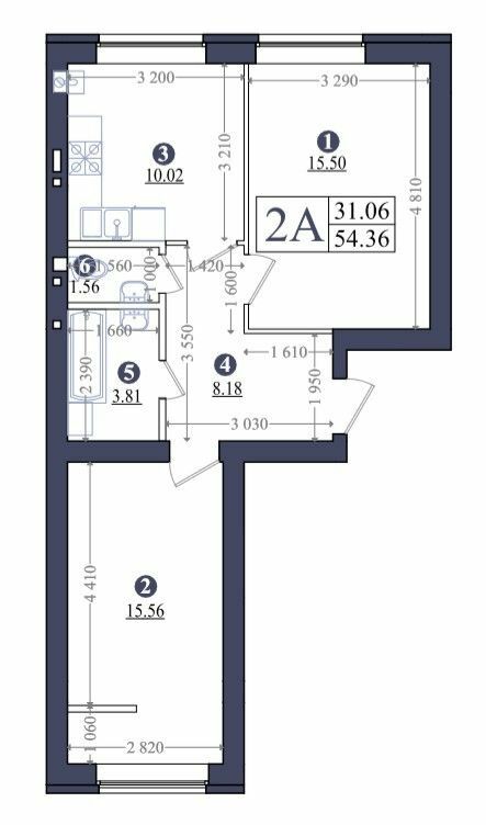 2-комнатная 54.36 м² в ЖК Эмоция от 16 000 грн/м², с. Хотов