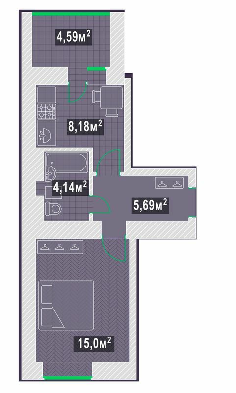 1-кімнатна 37.6 м² в ЖК Garden Sky від 14 000 грн/м², м. Васильків