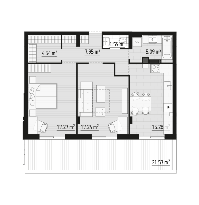 2-комнатная 72.38 м² в ЖК PARKTOWN от 20 500 грн/м², пгт Гостомель