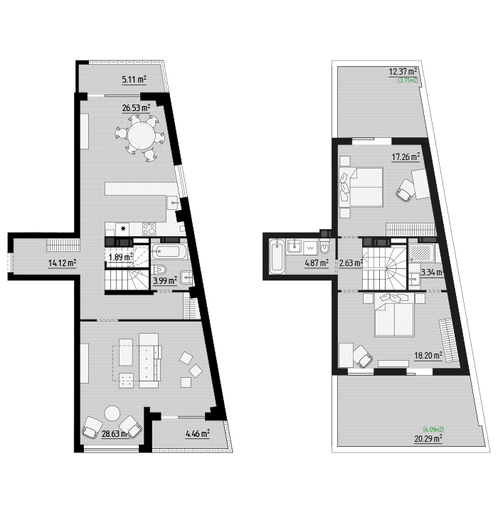 Двухуровневая 140.83 м² в ЖК PARKTOWN от 20 000 грн/м², пгт Гостомель