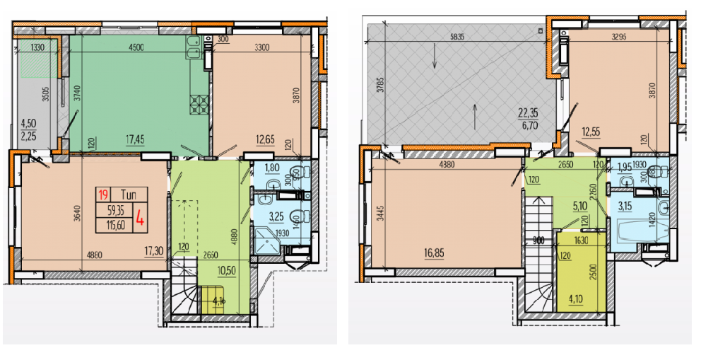 Двухуровневая 115.6 м² в ЖК Акварели-2 от 15 500 грн/м², г. Вишневое