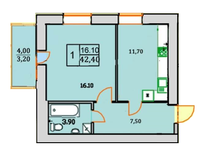 1-комнатная 42.4 м² в ЖК Сонячна Оселя от 21 000 грн/м², г. Буча