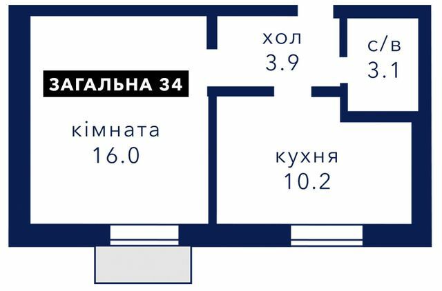 1-комнатная 34 м² в ЖК Riviera от 15 800 грн/м², пгт Гостомель