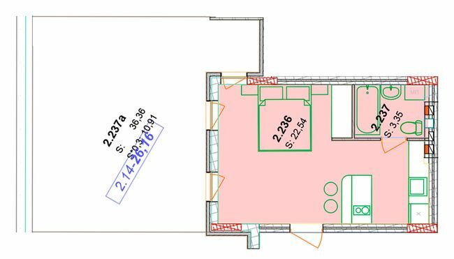 1-кімнатна 25.89 м² в ЖК Сонячний квартал від 57 850 грн/м², с. Голубине