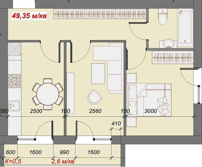 2-комнатная 49.35 м² в ЖК Сольво от 14 900 грн/м², г. Свалява