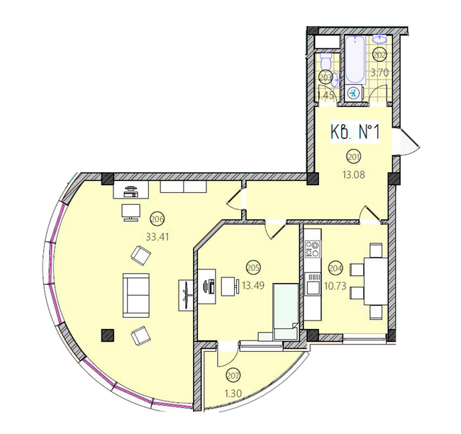 2-комнатная 77.16 м² в ЖК Закарпатский от 18 350 грн/м², Ужгород