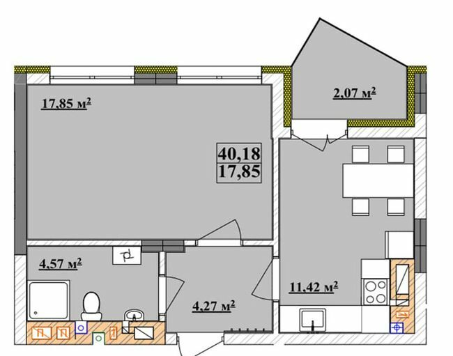 1-комнатная 40.18 м² в ЖК Comfort City от 20 000 грн/м², Ужгород