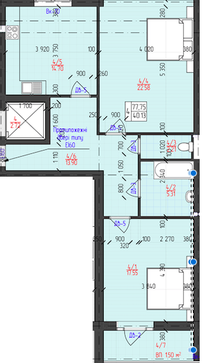 2-кімнатна 77.75 м² в ЖК Університетський від 16 000 грн/м², Ужгород