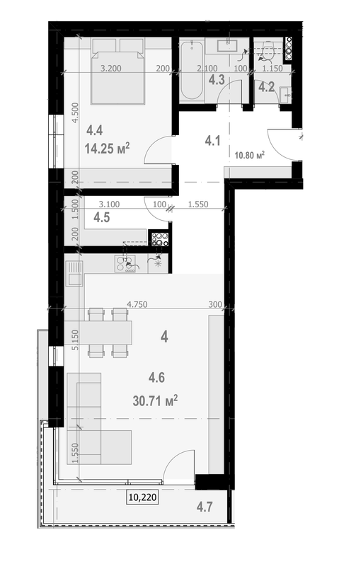 2-кімнатна 68.01 м² в ЖК Бабяка від забудовника, Ужгород