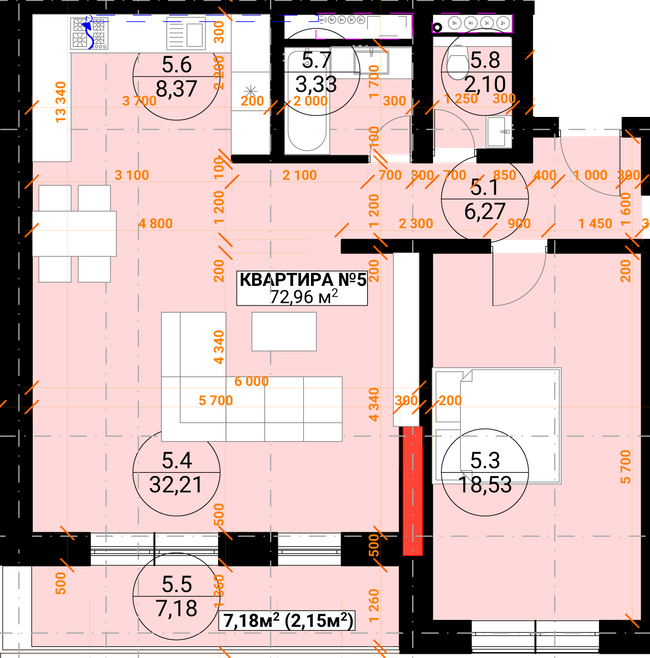 2-комнатная 72.96 м² в ЖК Грот от 23 950 грн/м², Ужгород