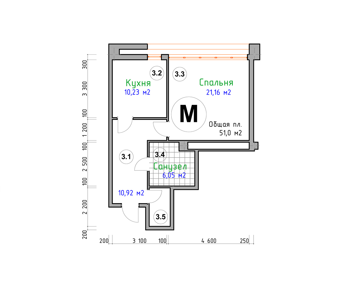 1-комнатная 57 м² в ЖК Адмирал от 28 250 грн/м², Николаев