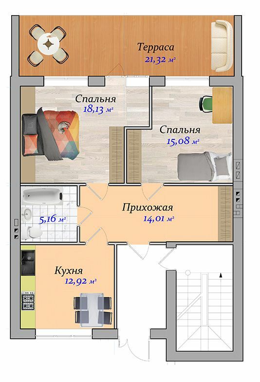 2-кімнатна 65.3 м² в ЖК Княжичі від 16 800 грн/м², Миколаїв