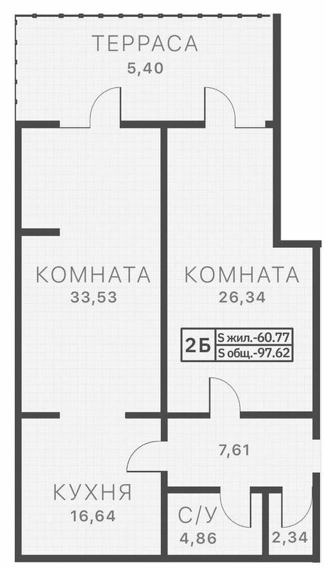 2-кімнатна 97.62 м² в ЖК L7 House від 40 500 грн/м², Миколаїв