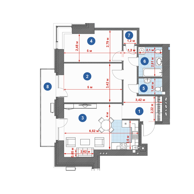 1-комнатная 84.92 м² в ЖК City Park от 22 000 грн/м², г. Кременчуг