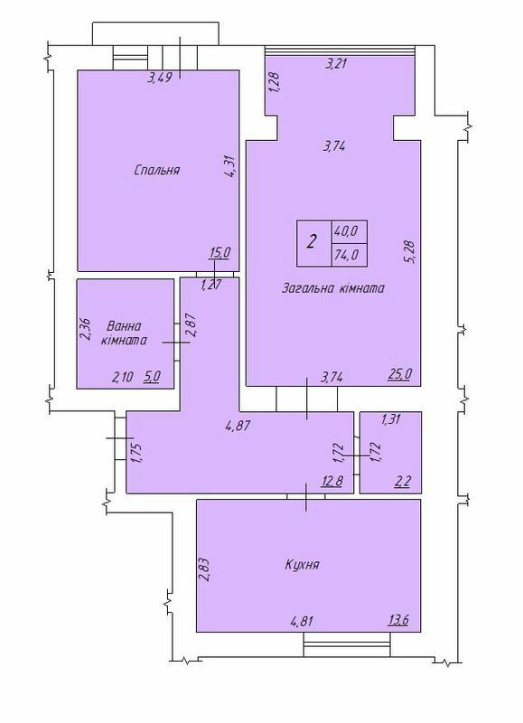 2-комнатная 74 м² в ЖК на ул. Нагорная, 6 от 12 000 грн/м², г. Кременчуг