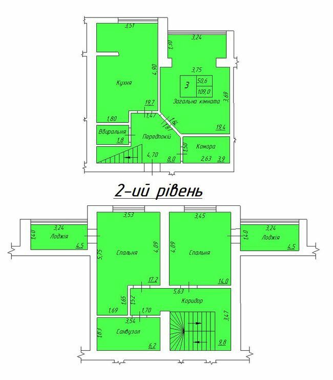 Двухуровневая 109 м² в ЖК на ул. Нагорная, 6 от застройщика, г. Кременчуг