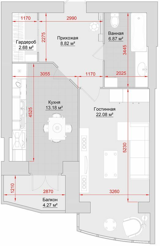 1-кімнатна 58 м² в ЖК на вул. Троїцька, 74 від 18 650 грн/м², м. Кременчук