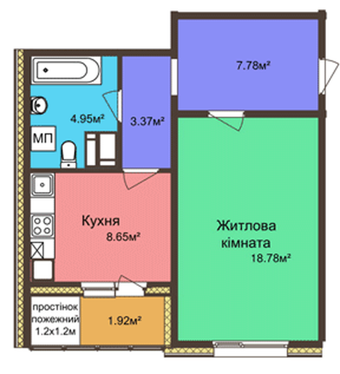 1-кімнатна 45.45 м² в ЖК на вул. Колективна, 4/1 від 16 500 грн/м², Полтава