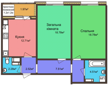 2-комнатная 69.06 м² в ЖК на ул. Параджанова, 7 от 13 000 грн/м², с. Россошенцы