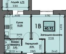 1-комнатная 40.92 м² в ЖК Iceberg от 12 400 грн/м², Сумы