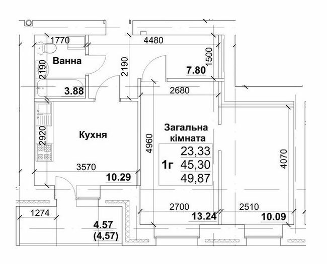 1-кімнатна 49.87 м² в ЖК на вул. Інтернаціоналістів, 35/1-35/5 від 11 100 грн/м², Суми