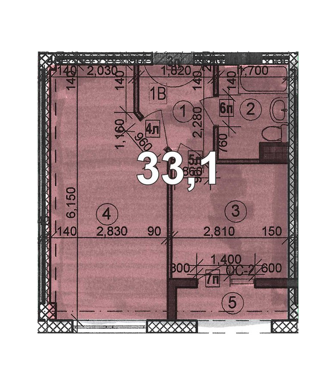 1-комнатная 33.1 м² в ЖК Солнечный Остров от 12 800 грн/м², Херсон