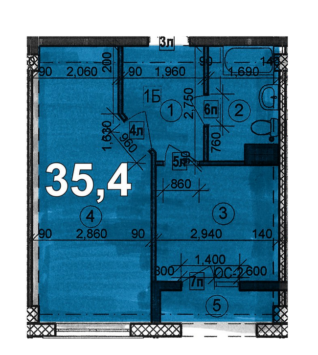 1-кімнатна 35.4 м² в ЖК Сонячний Острів від 12 950 грн/м², Херсон