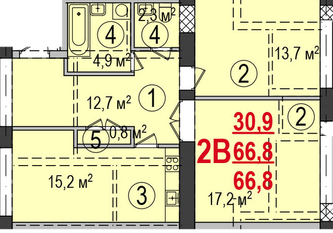 2-комнатная 66.8 м² в ЖК Парк Стоун от 12 800 грн/м², Херсон