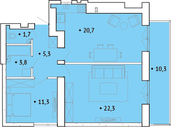 2-комнатная 69 м² в ЖК Spectrum от 14 850 грн/м², Ровно