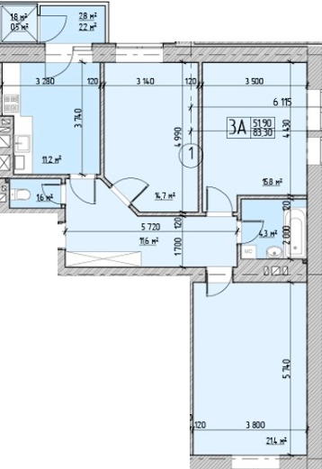 3-кімнатна 83.9 м² в ЖК Bridge Town від 20 650 грн/м², Рівне