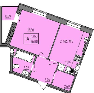 1-кімнатна 36.8 м² в ЖК Villa Viola від 15 000 грн/м², Рівне