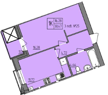 1-кімнатна 38.47 м² в ЖК Villa Viola від 15 000 грн/м², Рівне