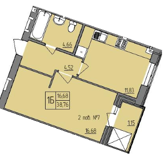 1-кімнатна 38.76 м² в ЖК Villa Viola від 15 000 грн/м², Рівне