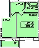 1-кімнатна 33.68 м² в ЖК на вул. Коваля, 2 від 12 400 грн/м², м. Березне