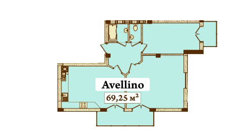 2-комнатная 70.33 м² в ЖК Перлина Умані от застройщика, г. Умань