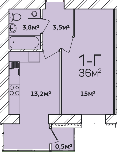 1-комнатная 36 м² в ЖК Европейский Двор от 11 300 грн/м², Чернигов